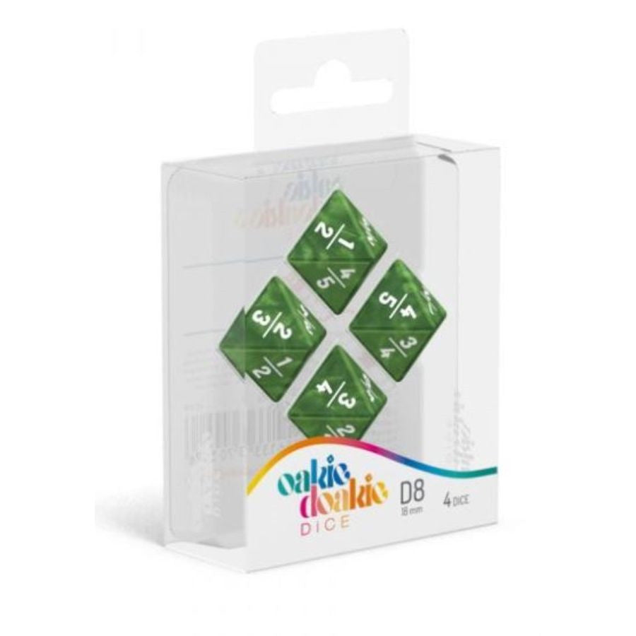 OAKIE DOAKIE DICE: D8 18MM GOYF DICE - MARBLE GREEN (4CT)