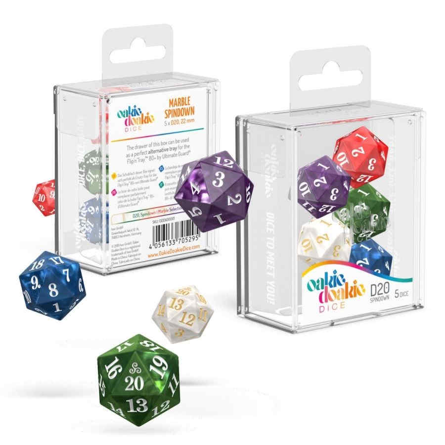 OAKIE DOAKIE DICE: D20 SPINDOWN SET - MARBLE (5CT)
