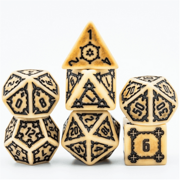 HUGE PARCHMENT CASTLE DICE SET - 25MM