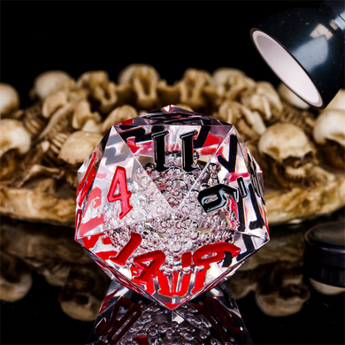 55MM TITAN D20 - SHARP EDGE RED AND BLACK BUBBLES