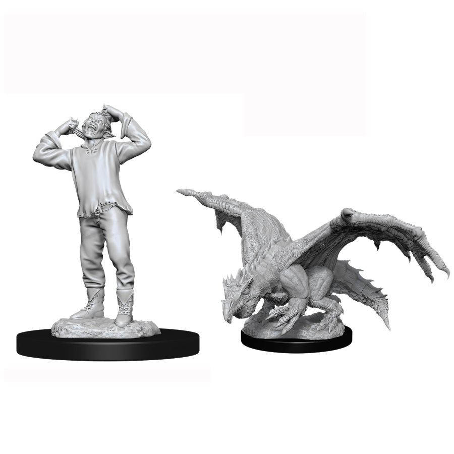 D&D Nolzur's Marvelous Miniatures -  Green Dragon Wyrmling & Afflicted Elf
