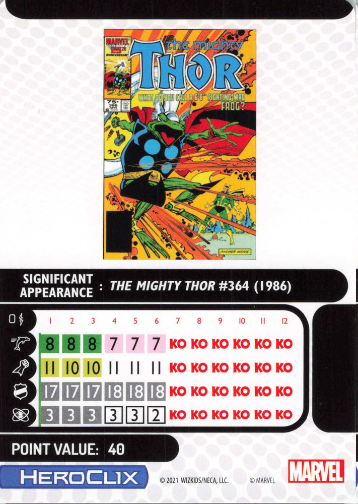 Frog Thor #037b Rare, Prime Avengers: War of the Realms