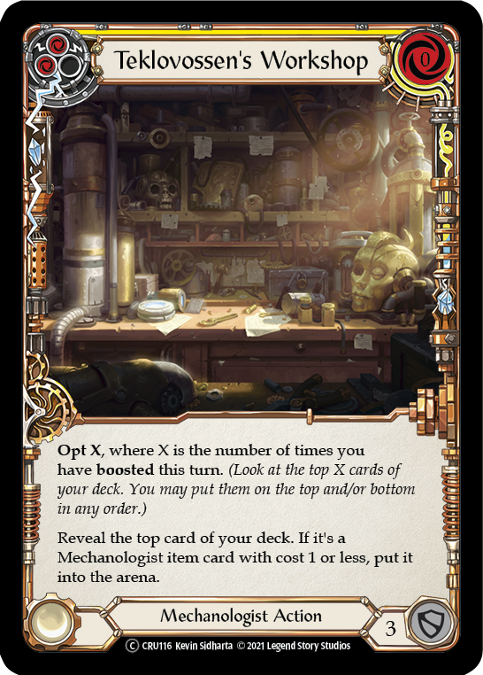 Teklovossen's Workshop (Yellow) (Rainbow Foil) [U-CRU116-RF] Unlimited Rainbow Foil