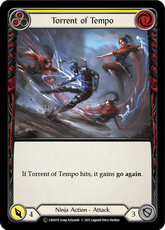 Torrent of Tempo (Yellow) (Rainbow Foil) [U-CRU070-RF] Unlimited Rainbow Foil