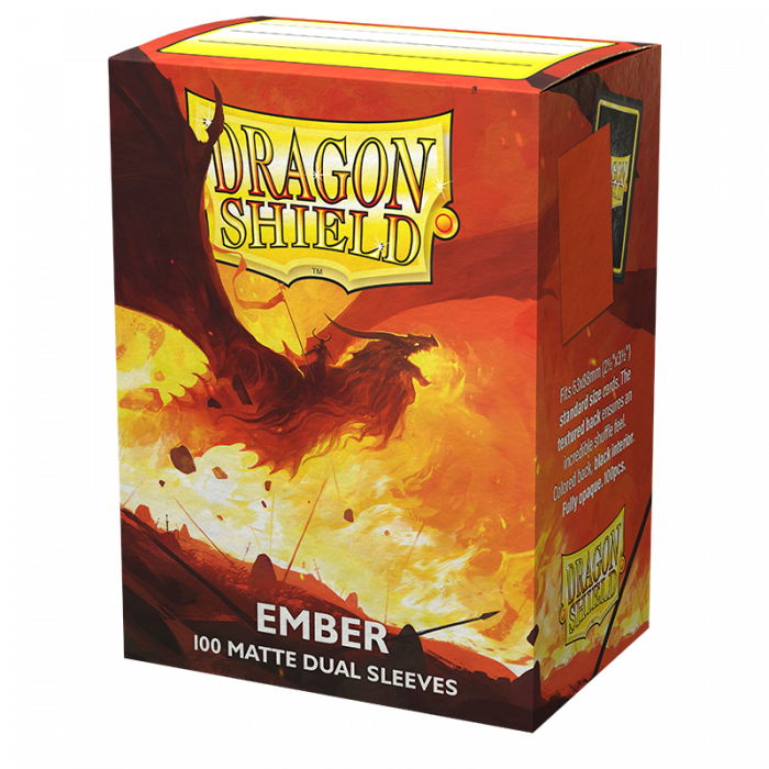 Dragon Shields: (100) Matte Dual Sleeves Ember
