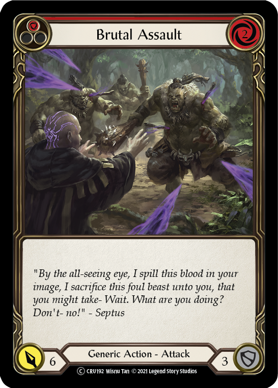 Brutal Assault (Red) (Rainbow Foil) [U-CRU192-RF] Unlimited Rainbow Foil