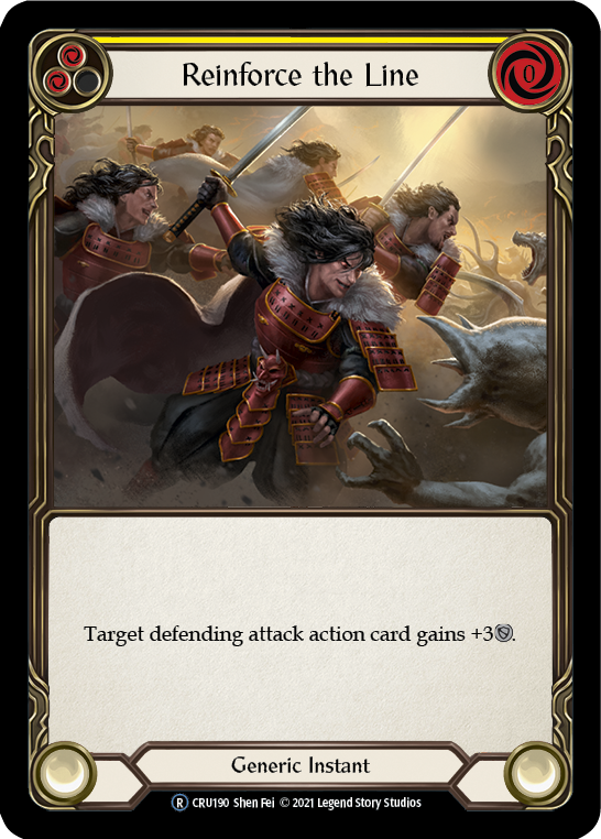 Reinforce the Line (Yellow) (Rainbow Foil) [U-CRU190-RF] Unlimited Rainbow Foil