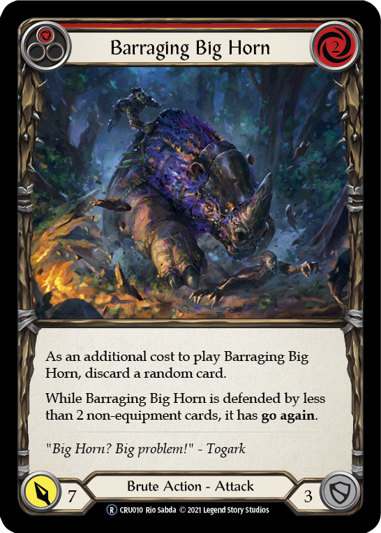 Barraging Big Horn (Red) (Rainbow Foil) [U-CRU010-RF] Unlimited Rainbow Foil