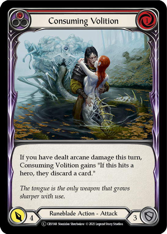 Consuming Volition (Red) (Rainbow Foil) [U-CRU148-RF] Unlimited Rainbow Foil