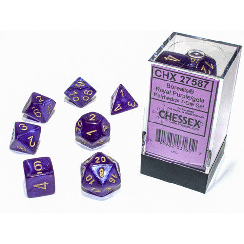 7CT POLYHEDRAL SET: BOREALIS LUMINARY ROYAL PURPLE W/GOLD