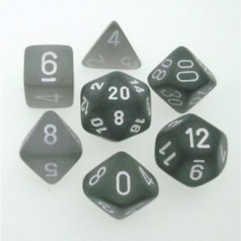 SMOKE / WHITE 7 DIE SET FROSTED