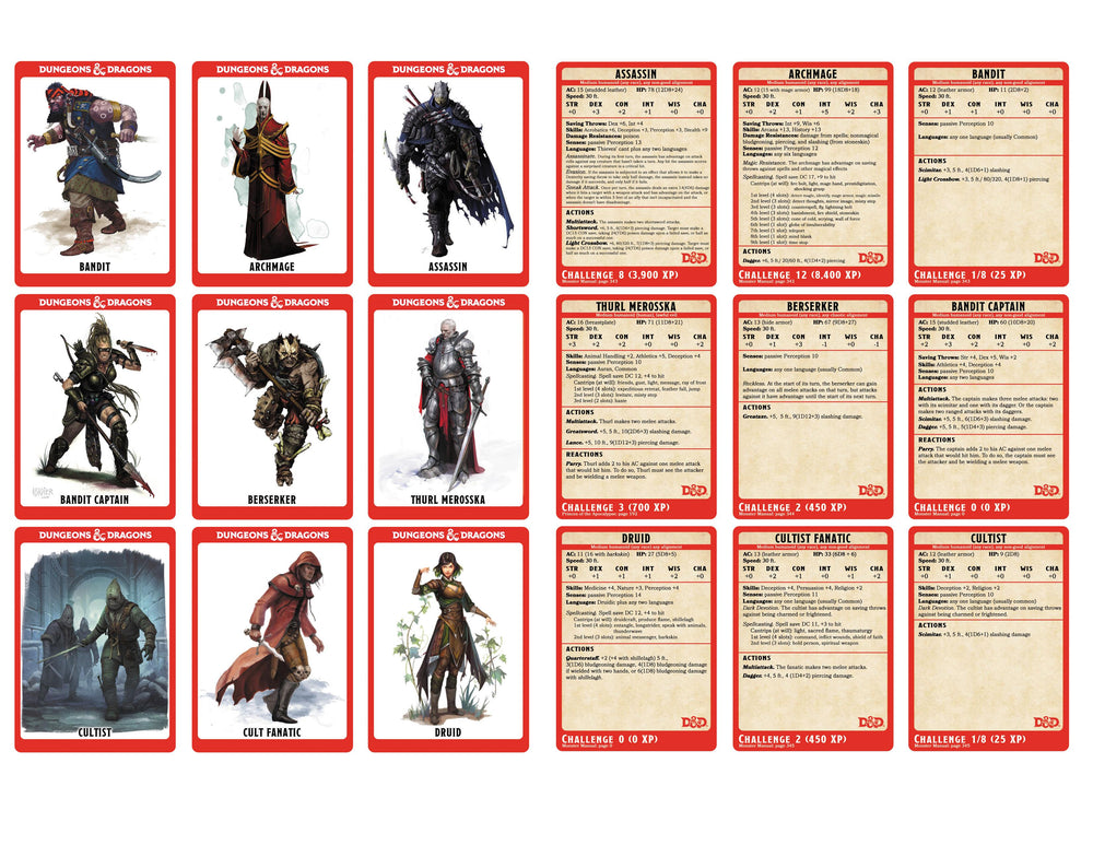 Dungeons & Dragons Creature and NPC Cards