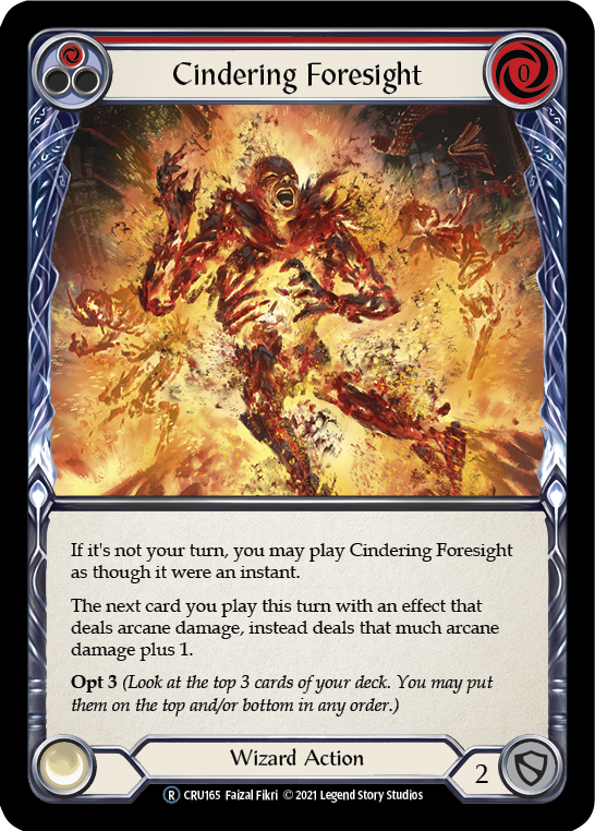 Cindering Foresight (Red) (Rainbow Foil) [U-CRU165-RF] Unlimited Rainbow Foil