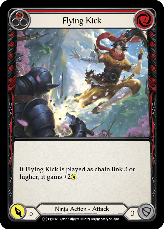 Flying Kick (Red) (Rainbow Foil) [U-CRU063-RF] Unlimited Rainbow Foil