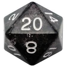 35mm Mega Acrylic D20 Ethereal Black