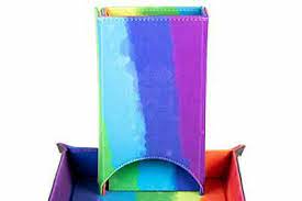 Velvet Fold Up Dice Tower - Watercolor Rainbow