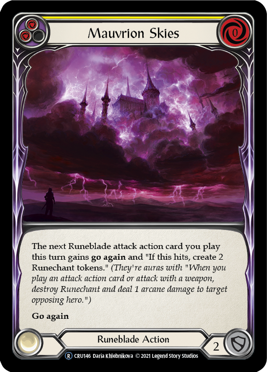 Mauvrion Skies (Yellow) (Rainbow Foil) [U-CRU146-RF] Unlimited Rainbow Foil