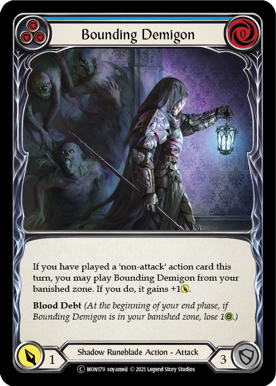 Bounding Demigon (Blue) (Rainbow Foil) [U-MON170-RF] Unlimited Rainbow Foil