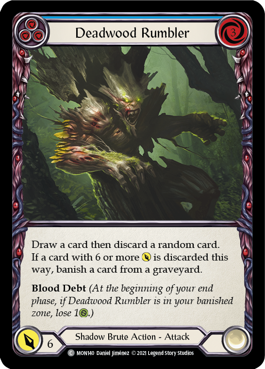 Deadwood Rumbler (Blue) (Rainbow Foil) [MON140-RF] 1st Edition Rainbow Foil