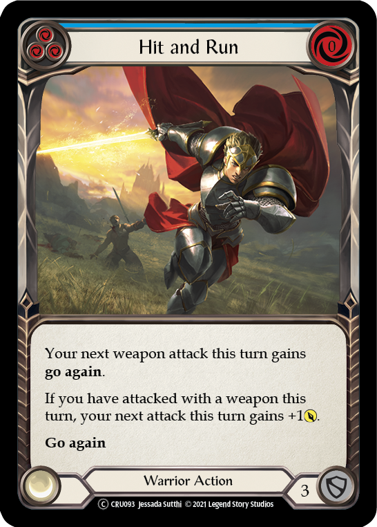 Hit and Run (Blue) (Rainbow Foil) [U-CRU093-RF] Unlimited Rainbow Foil