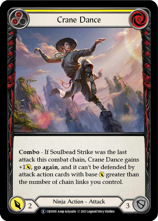 Crane Dance (Yellow) (Rainbow Foil) [U-CRU058-RF] Unlimited Rainbow Foil