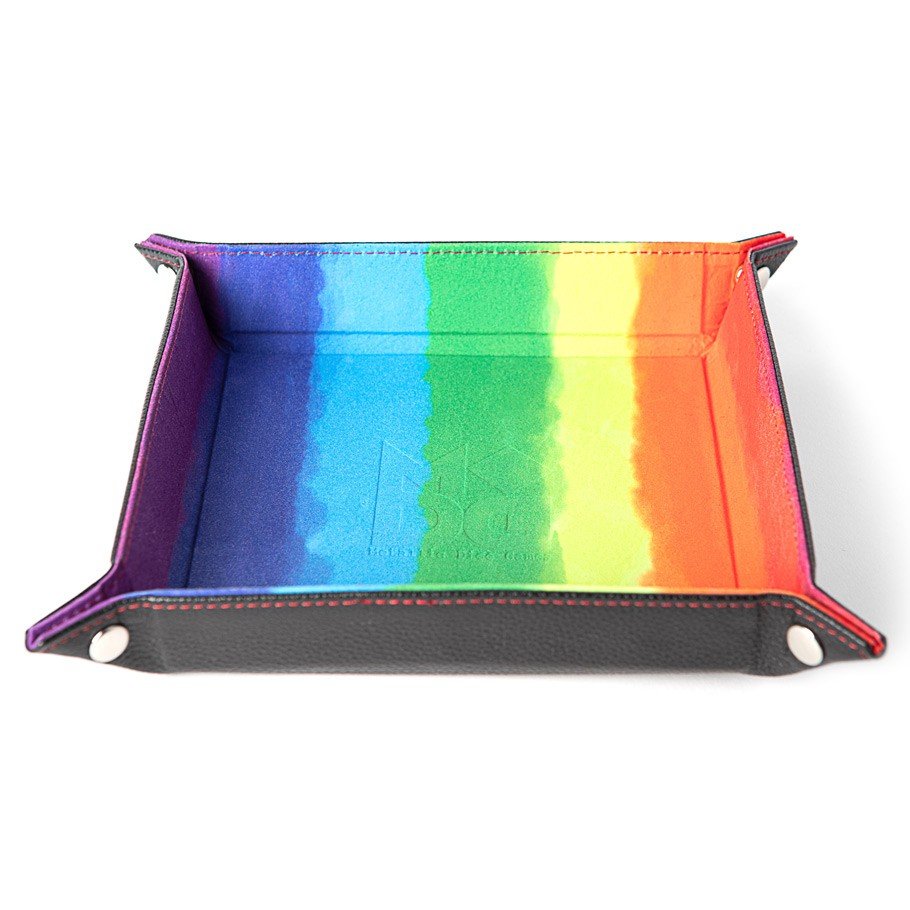 Velvet Folding Dice Tray - Watercolor Rainbow