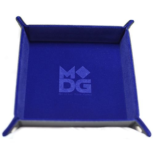 Velvet Folding Dice Tray - Blue