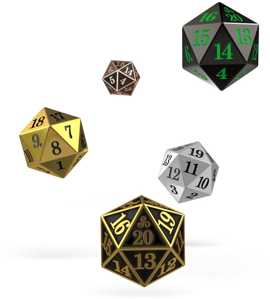 Oakie Doakie Dice D20 Spindown Dice Metal 22mm