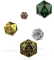 Oakie Doakie Dice D20 Spindown Dice Metal 22mm