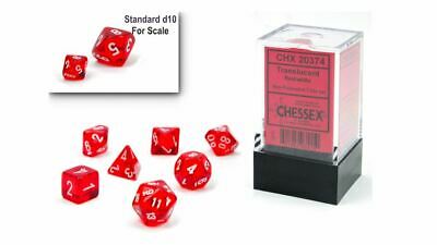 Chessex CHX 20374 Translucent: Red/White Mini-Polyhedral 7-Dice Set
