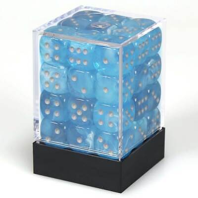Chessex CHX 27966 Luminary: Sky/Silver 12mm D6 Dice Block (36 Dice)