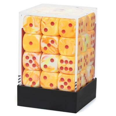 Chessex CHX 27853 Festive: Sunburst/Red 12mm D6 Dice Block (36 Dice)