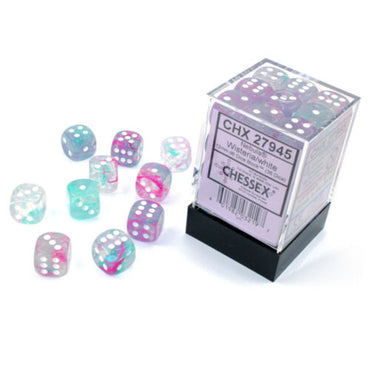 Nebula: Wisteria/White 12mm D6 Dice Block (36 Dice)