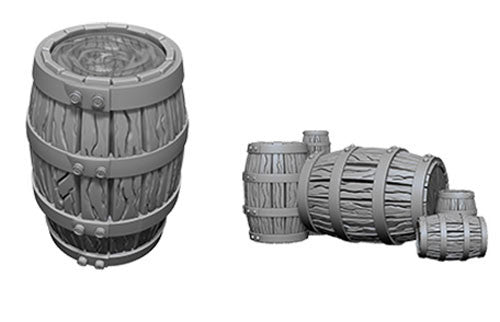 WizKids Deep CutsTM Unpainted Miniatures: Barrel & Pile of Barrels