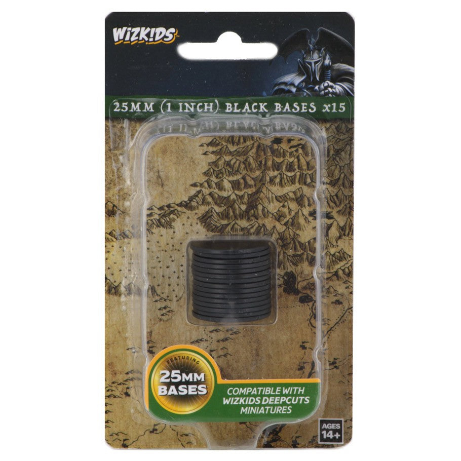 WizKids Deep Cuts - Black 25mm Round Base - 15 ct.